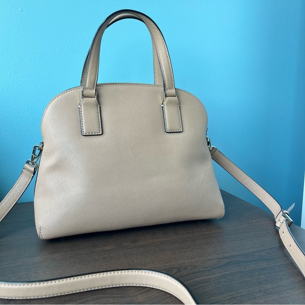 KATE SPADE Nichols Jackson Street Reiley Dome Tan Satchel Tote Crossbody Cameron - Picture 7 of 12